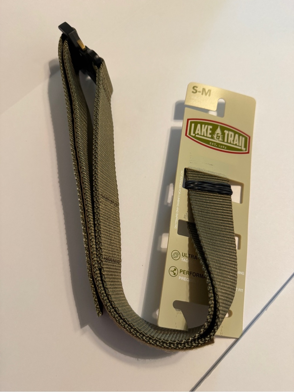 Lake & Trail Olive Green Tactical Webbing Belt for Men